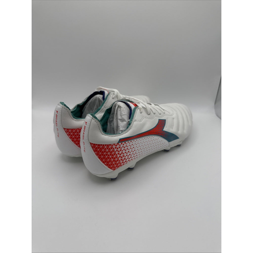 Diadora Brasil Elite GR LT W LP12 Size 8 Womens White Blue Red Soccer Cleats