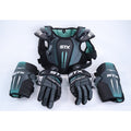 STX Stallion 200 Lacrosse Shoulder + ArmPads, Gloves Set Excellent Youth LG Read