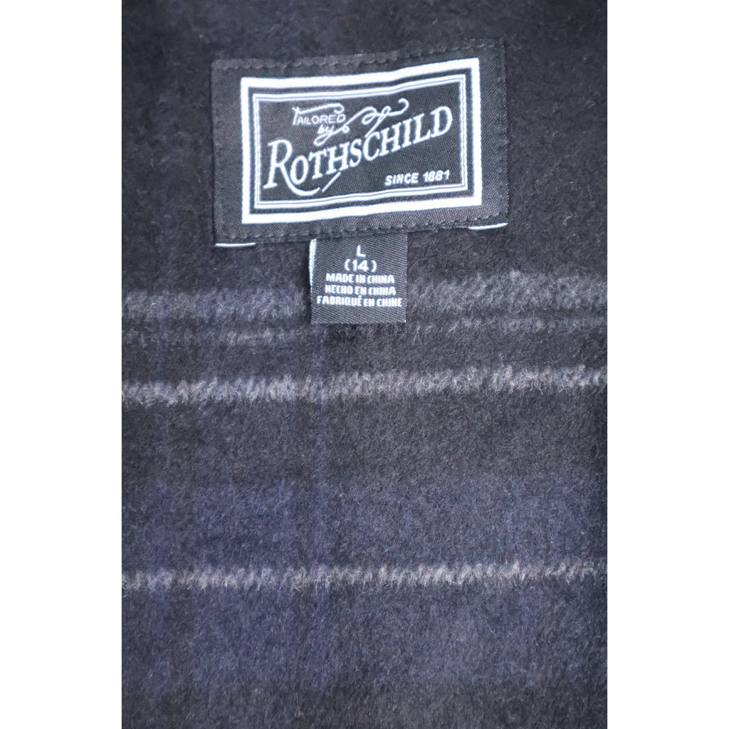 Rothschild Hooded Toggle Coat with Scarf - Navy - Size L 14 NWT