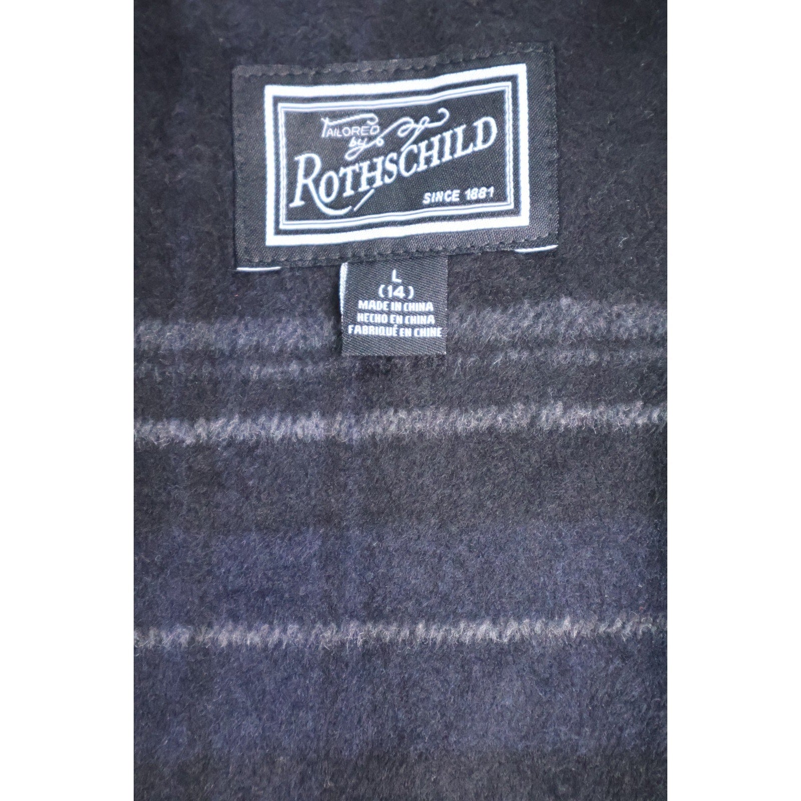 Rothschild Hooded Toggle Coat with Scarf - Navy - Size L 14 NWT