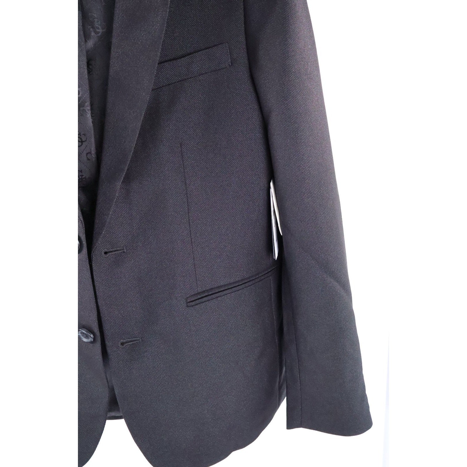 Guess Men's Shimmer Twill Relaxed Fit Blazer - Jet Black Multi Size Small NWT