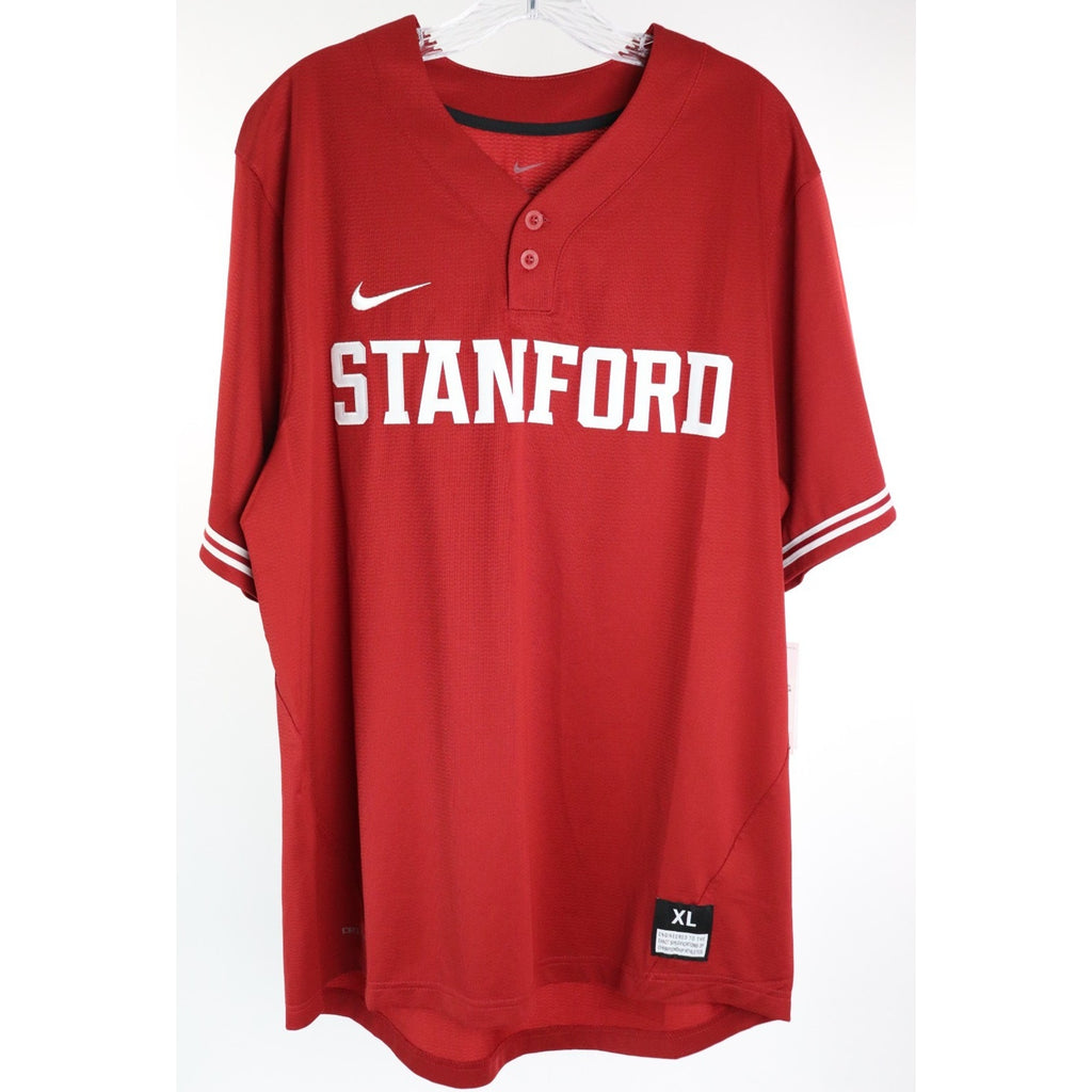 Stanford Cardinal Jersey Men's XL Nike Red Replica 2 Button Baseball $80 NWT