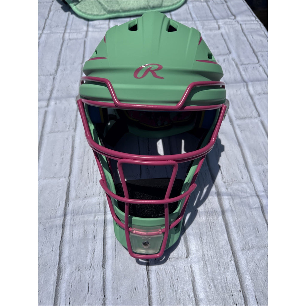Rawlings Mach Splattter Mint/Pink Limited Catcher’s Gear Adult Large - NEW #C2