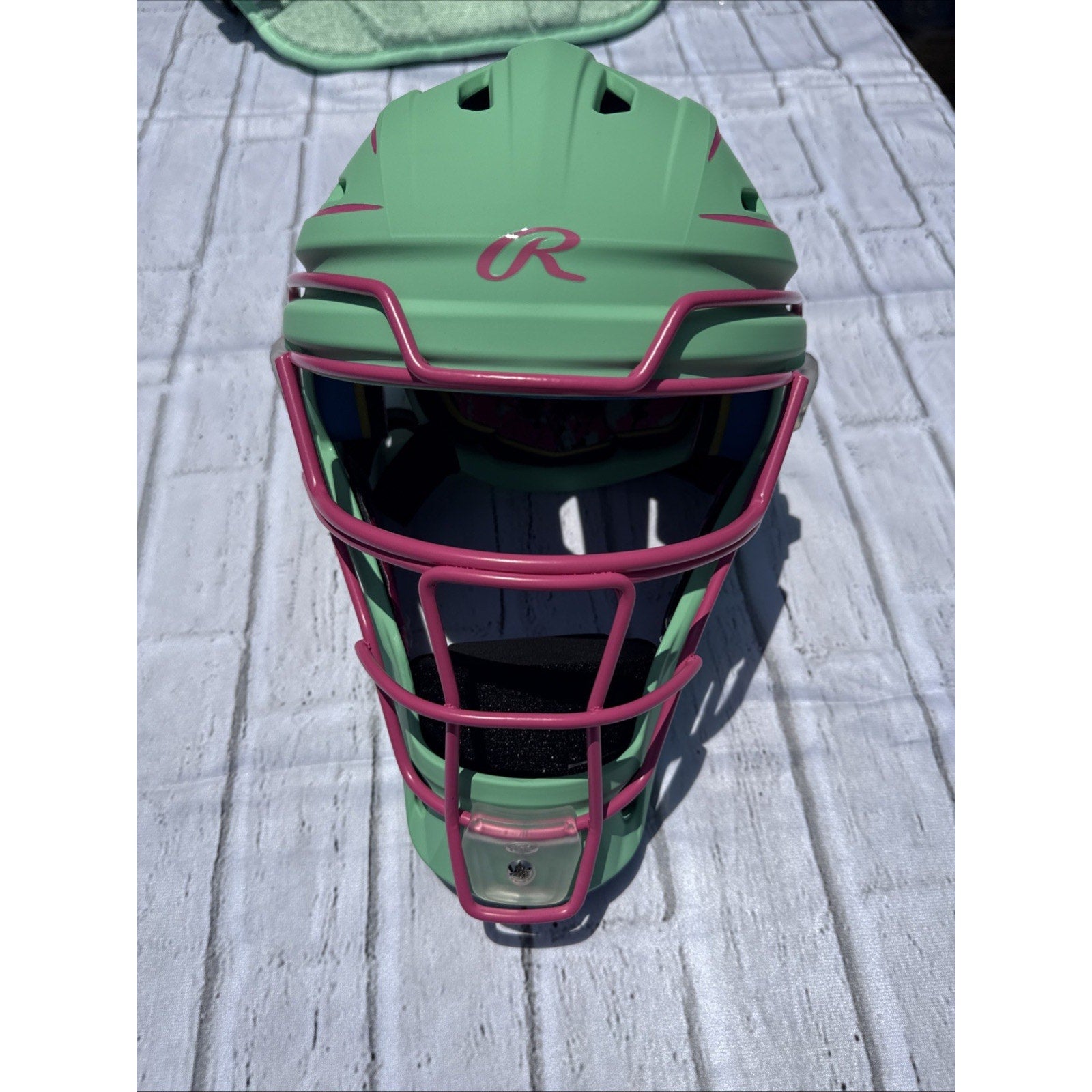 Rawlings Mach Splattter Mint/Pink Limited Catcher’s Gear Adult Large - NEW #C2