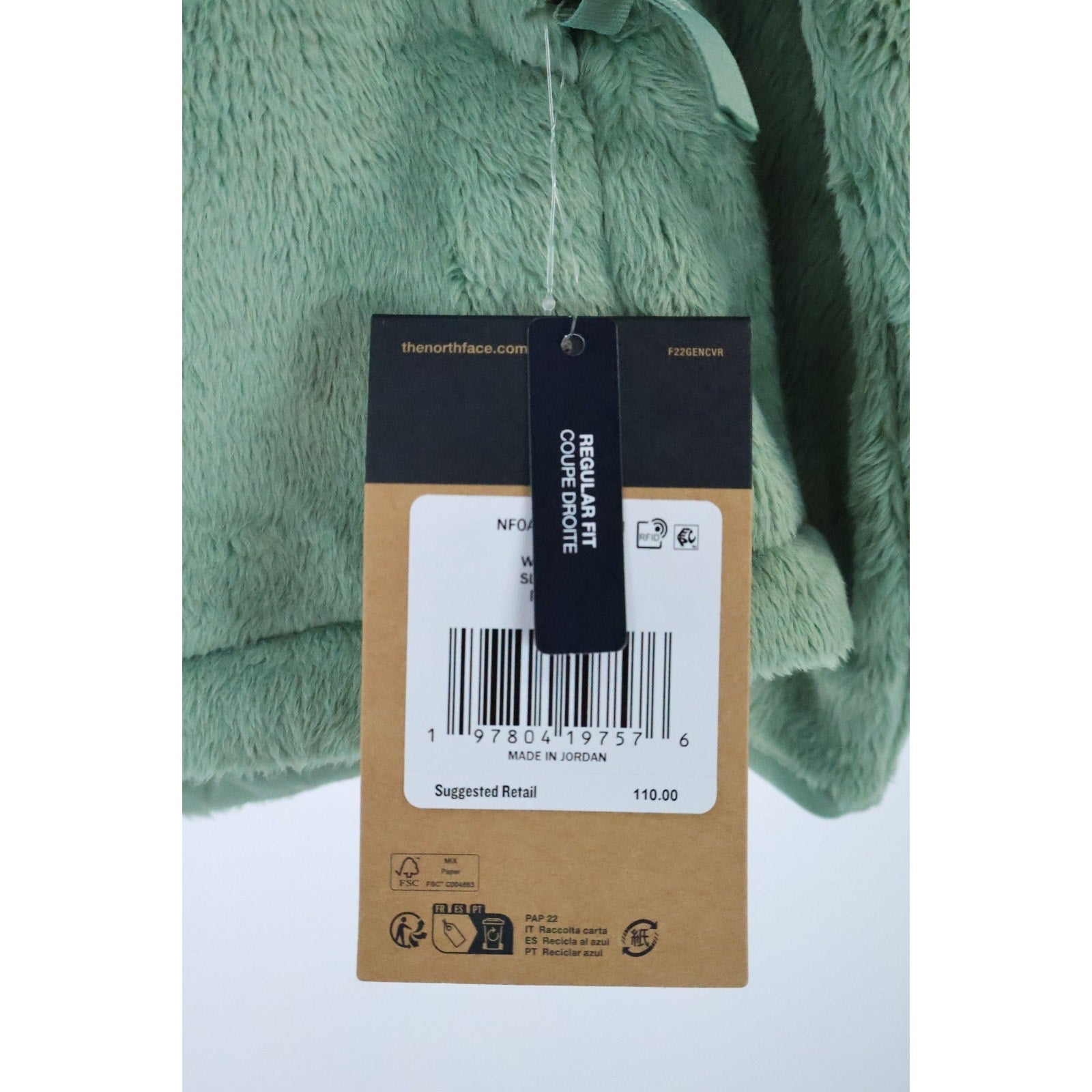 The North Face SLATE MOSS GREEN SOFT OSITO Zip Jacket Coat Women's Medium NWT