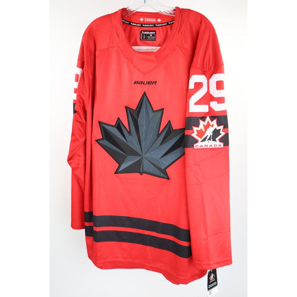 HOCKEY CANADA 2026 MILAN OLYMPICS Nathan MacKinnon BAUER JERSEY SIZE L NWT Read