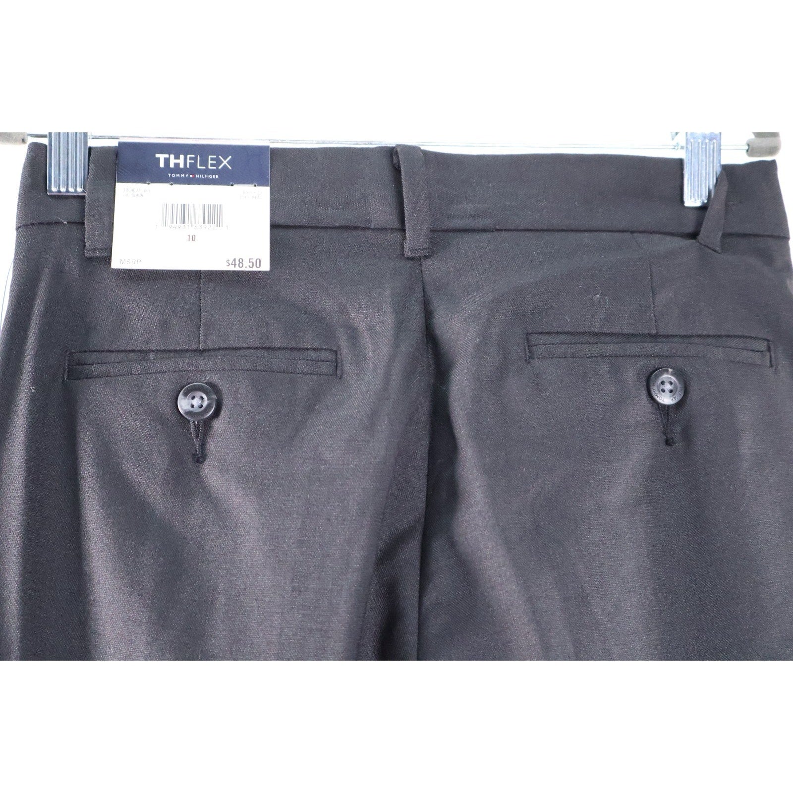 Tommy Hilfiger Boy's Black Modern-Fit Stretch Suit 2 Piece Jacket Pant Sz 10 NWT