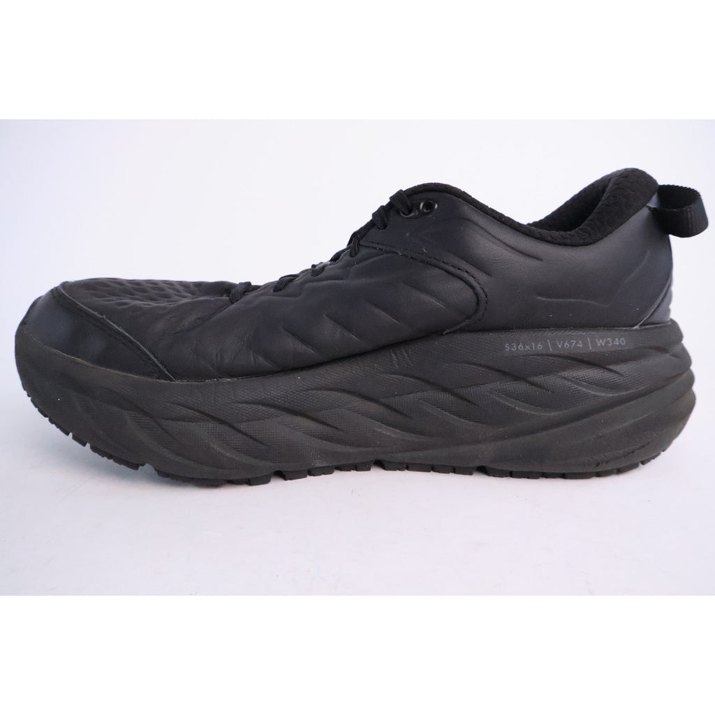 Hoka One One Bondi SR Women's Size 9 Black Leather Slip Resistant Shoes #196