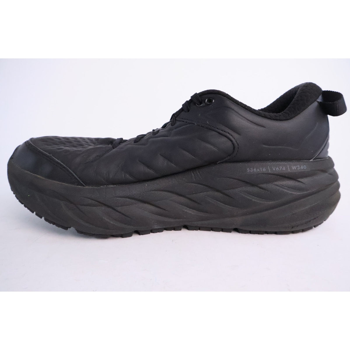 Hoka One One Bondi SR Women's Size 9 Black Leather Slip Resistant Shoes #196