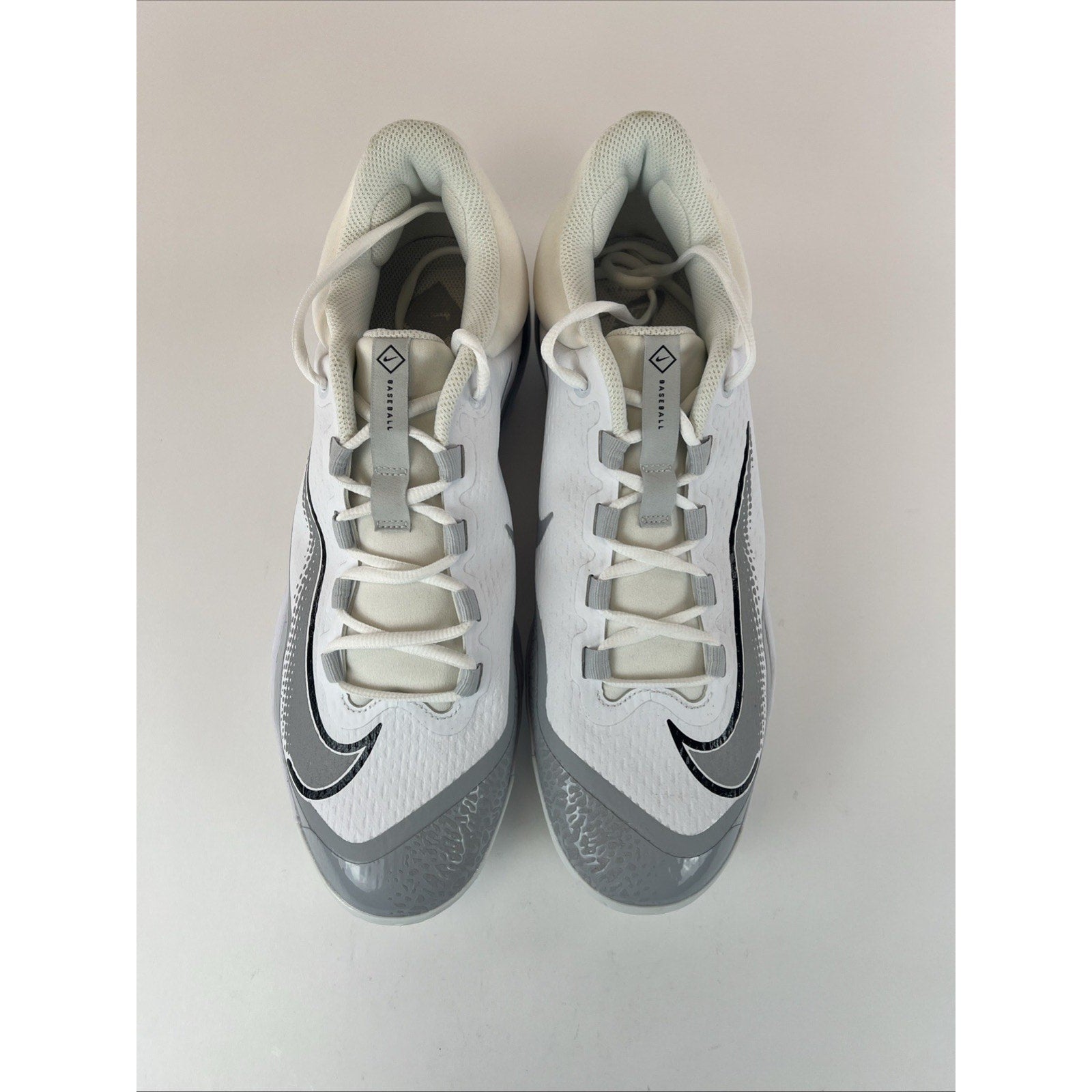 Nike Alpha Huarache Elite 4 Low MCS Baseball Cleats Gray FD6255-104 Mens Size 14