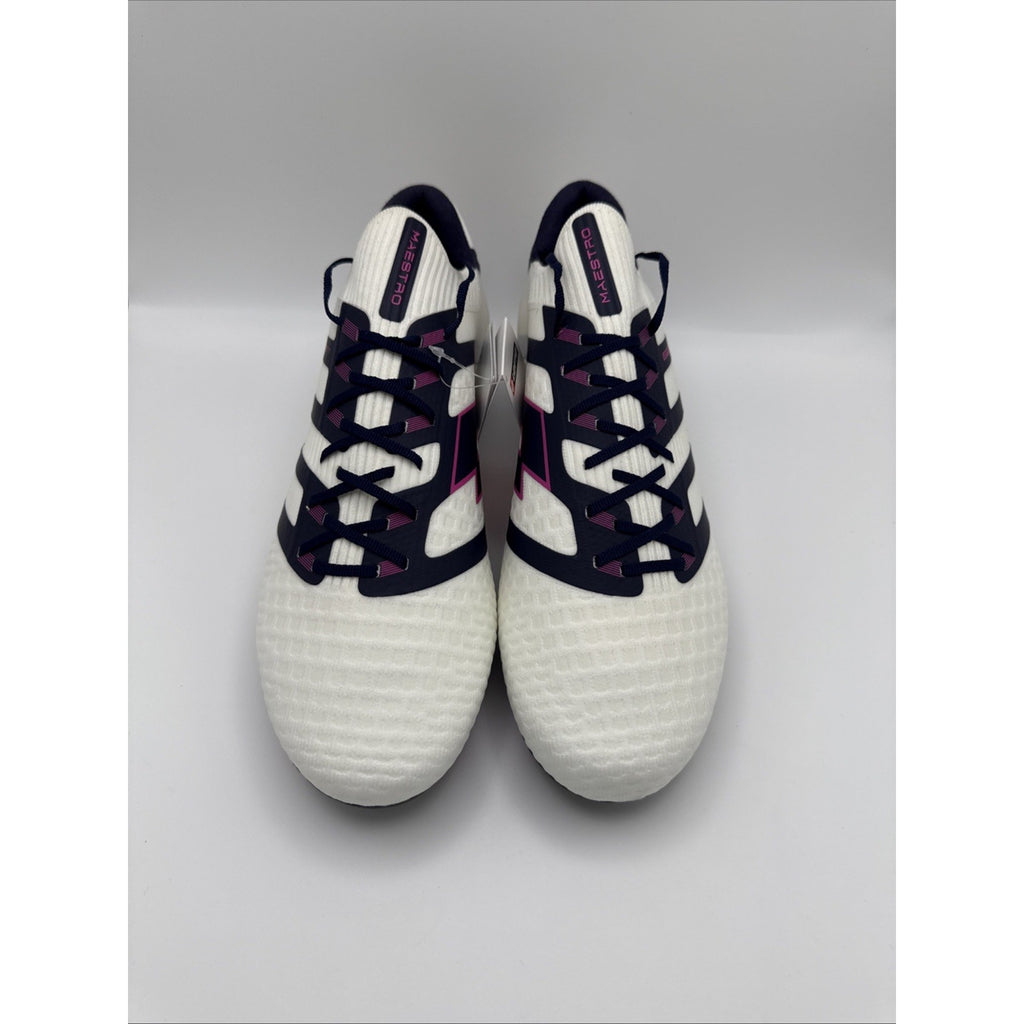 Lotto Maestro 100 IV FG Mens Soccer Cleats All White Navy Vivid Fuchsia Sz 10