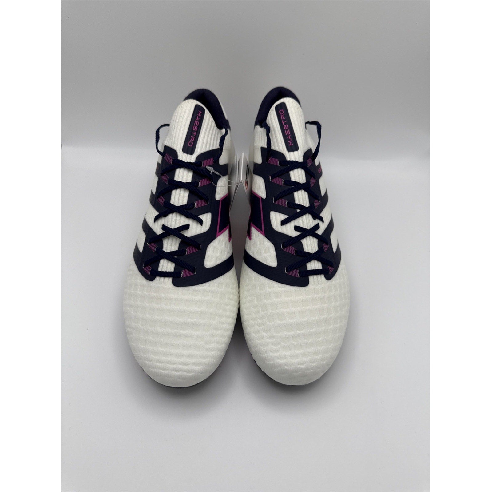 Lotto Maestro 100 IV FG Mens Soccer Cleats All White Navy Vivid Fuchsia Sz 10