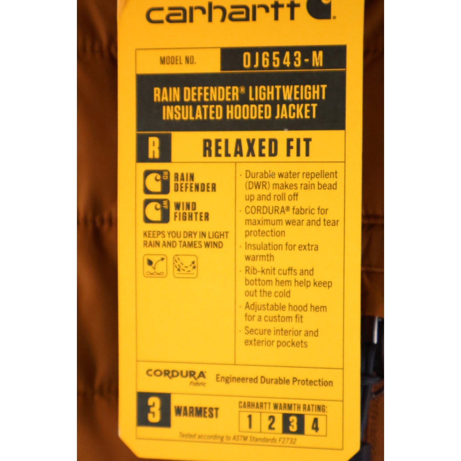 Carhartt Men's Rain Defender Lightweight Insulated Hooded Jacket Size L NWT READ