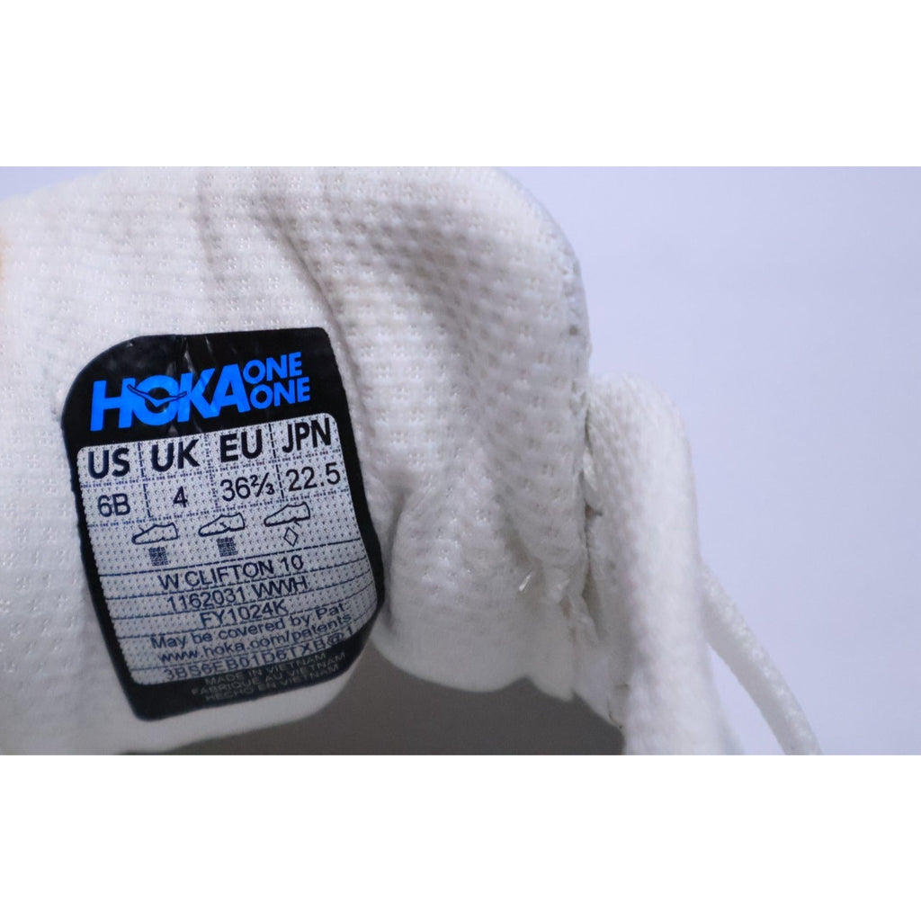 Hoka One One Clifton 10 White 1162031-WWH Women's 6B Running Casual Shoes #299