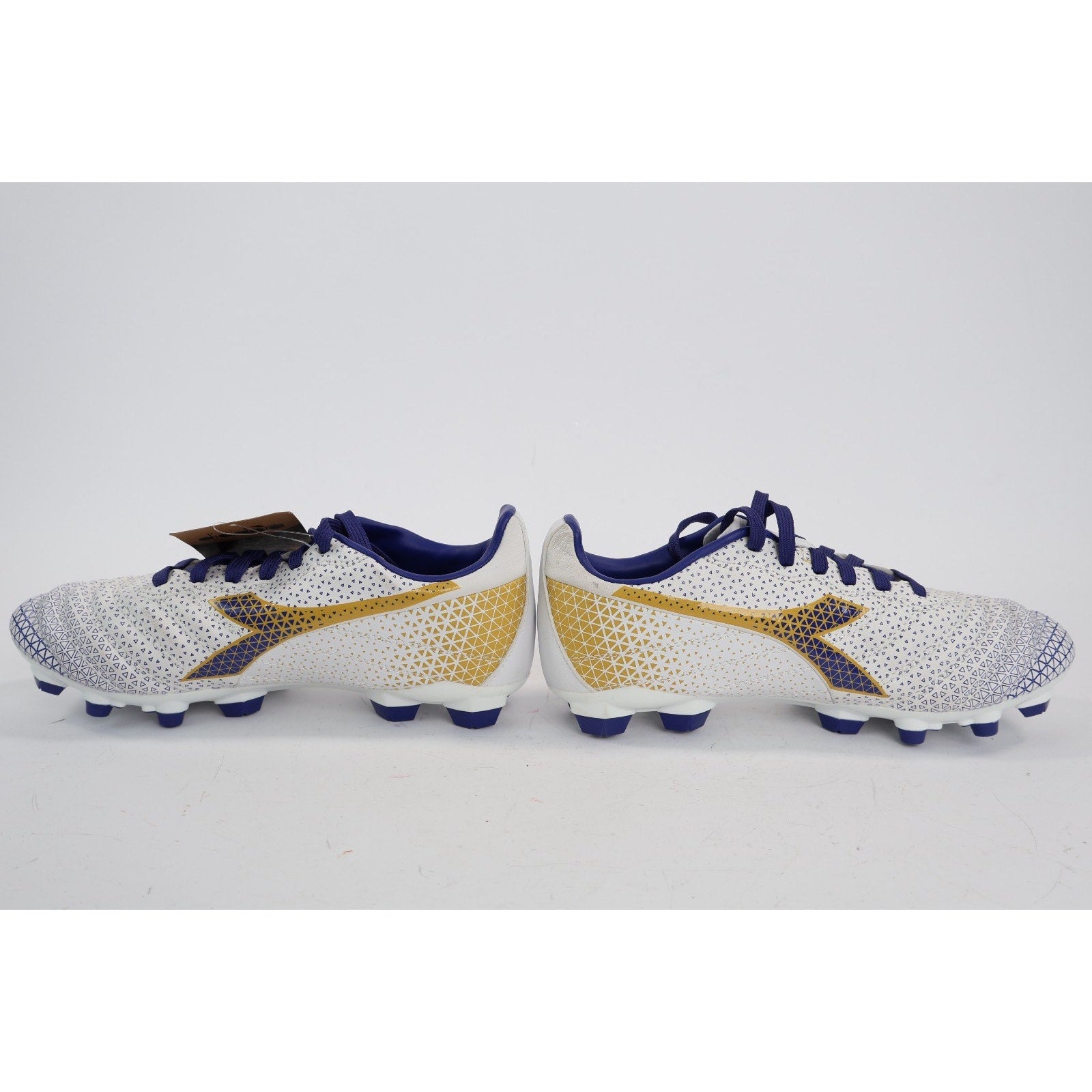 Diadora Brasil Elite GR LT Men's Size 4 White Blue Gold Soccer Cleats NEW Read