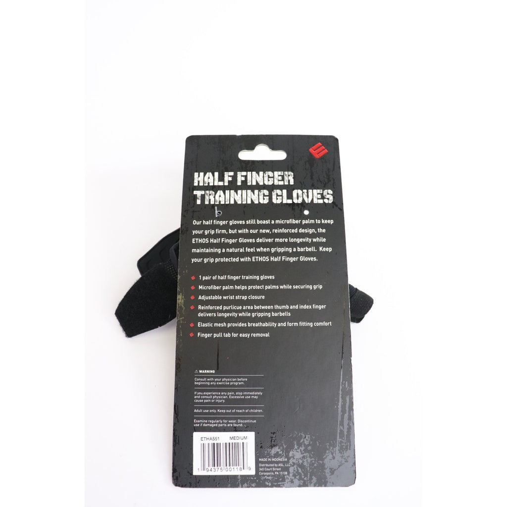 ETHOS Half Finger Training Gloves Size Medium NWT