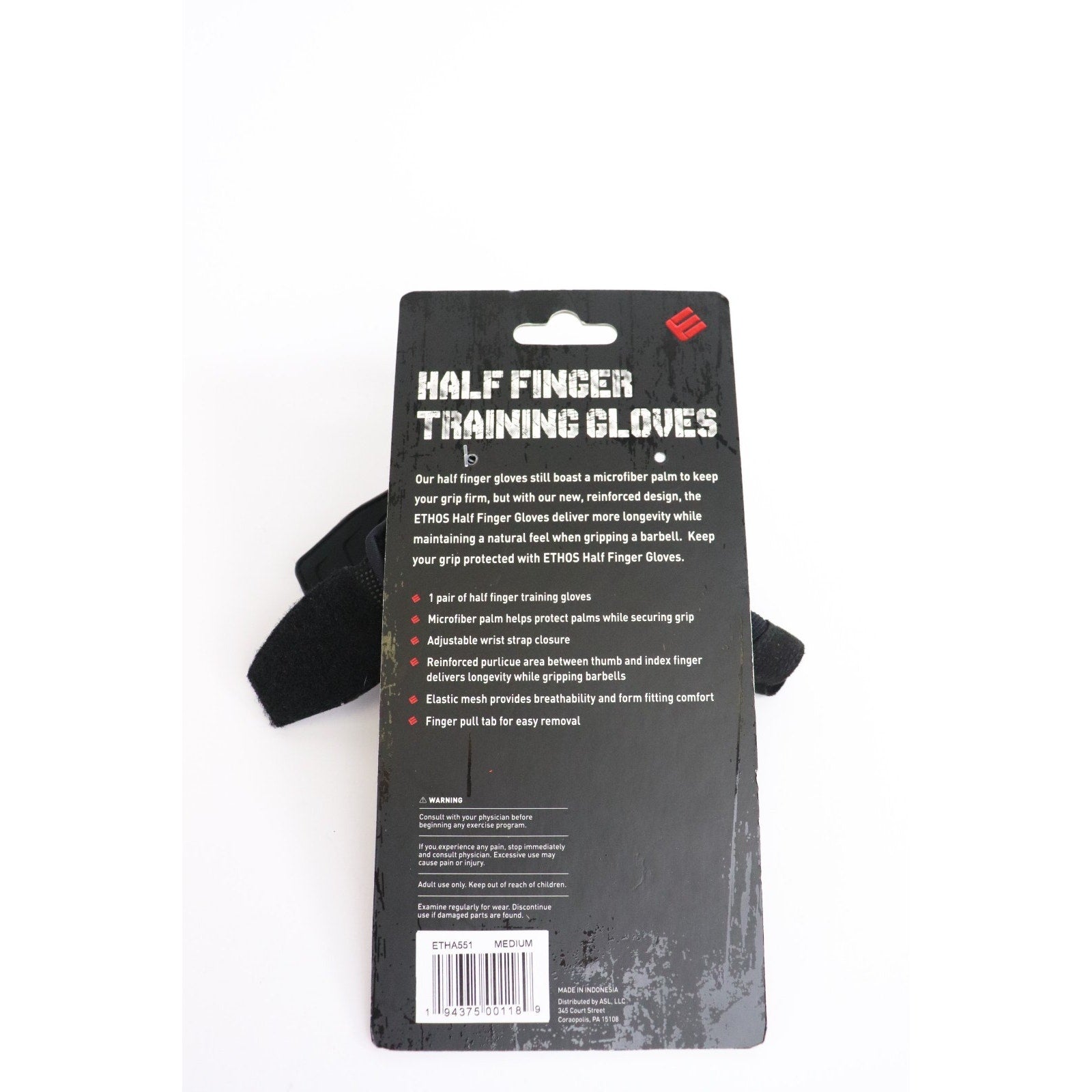 ETHOS Half Finger Training Gloves Size Medium NWT