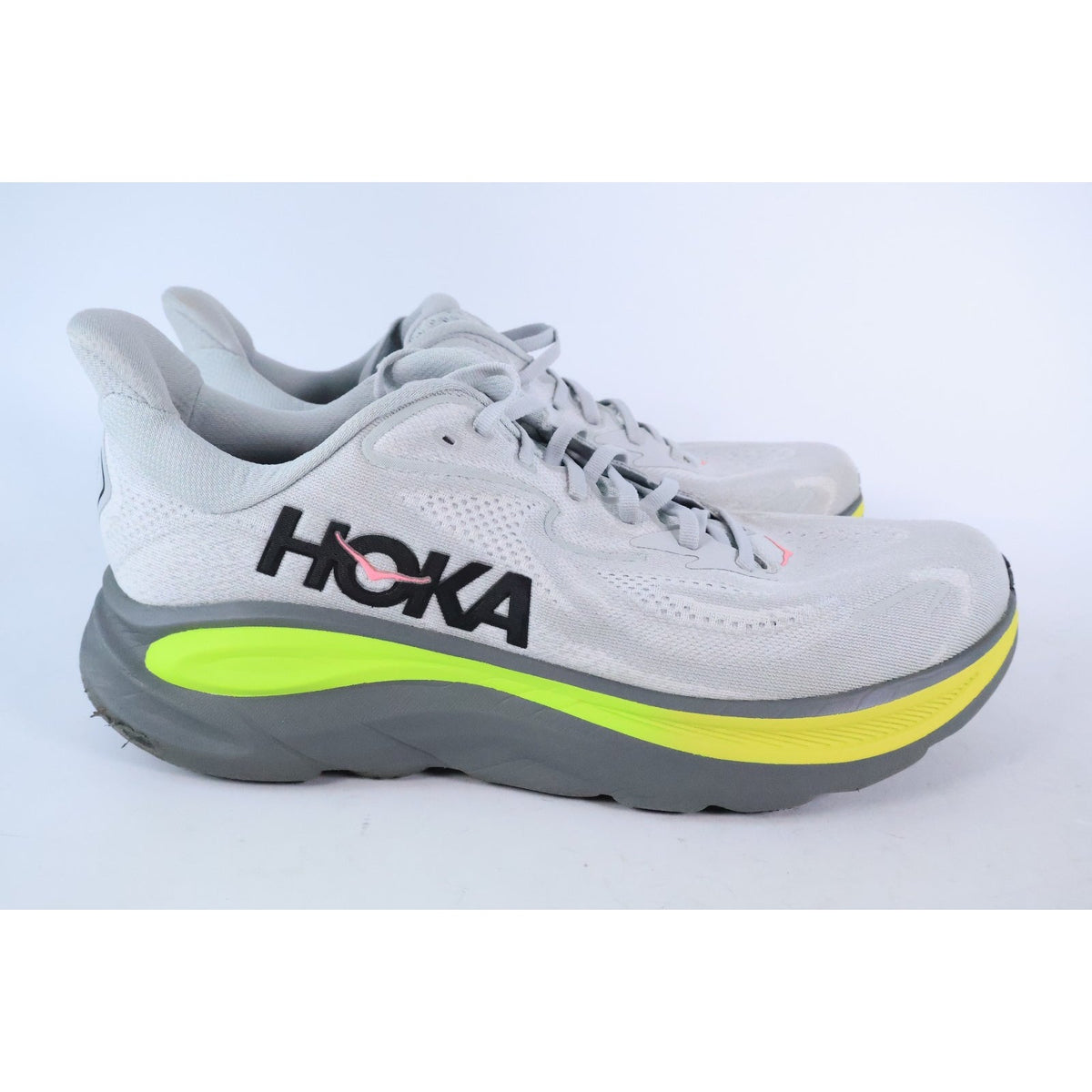 Hoka Clifton 10 Men's Size 12D White Running Shoes Sneakers 1162030 SRDST #315