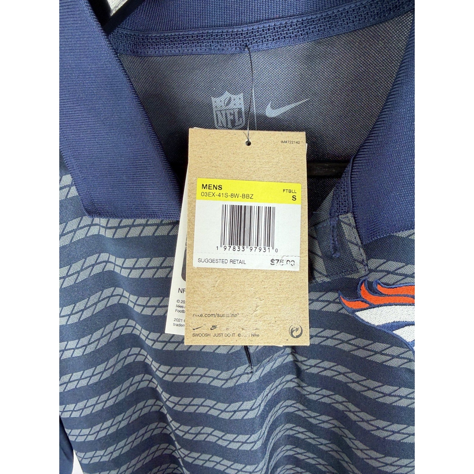 Denver Brancos Nike NFL Sideline Victory Dri-Fit Polo Men's Small Navy NWT