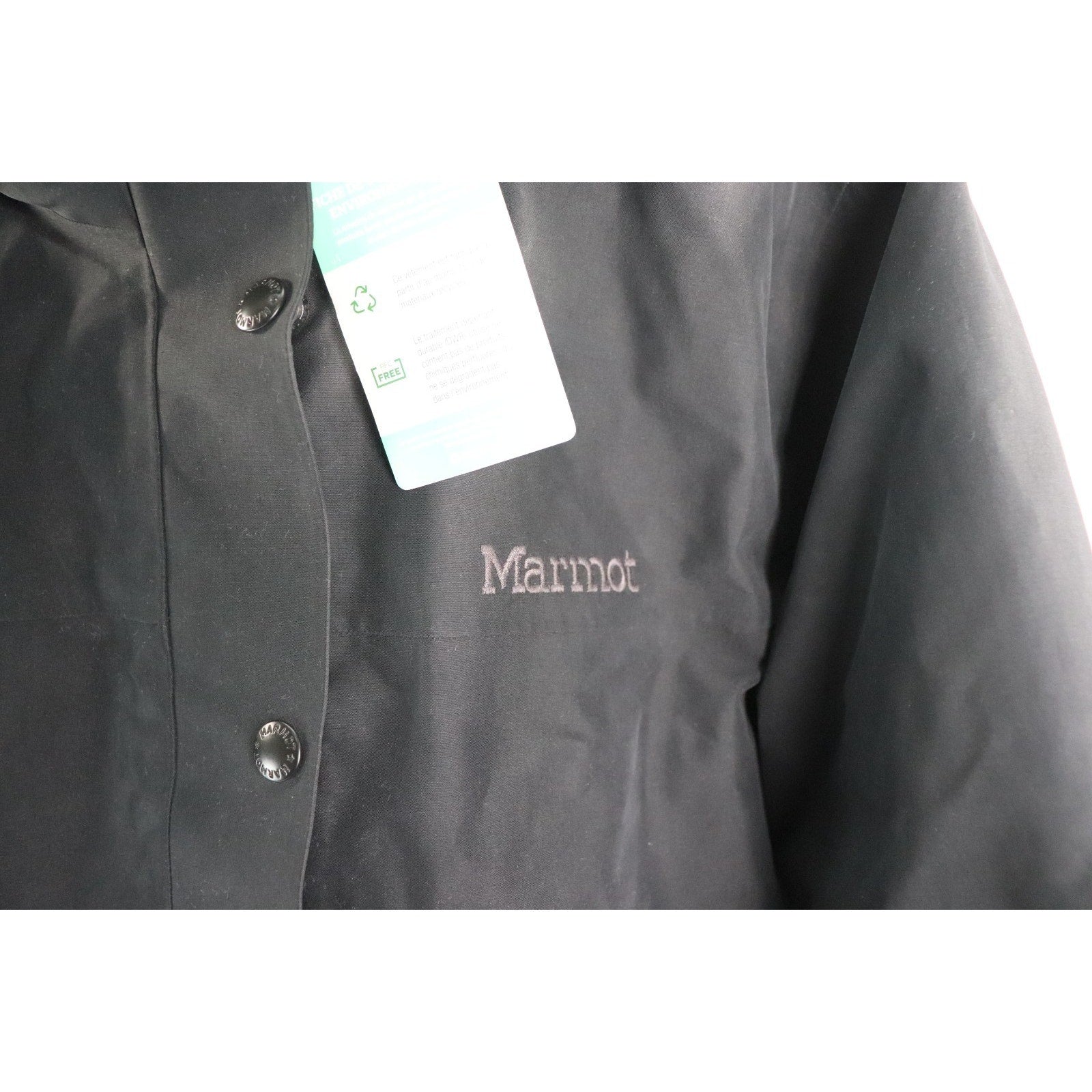 Marmot Women's Chelsea Down Short Coat Black Large 700 Fill Waterproof NWT $350