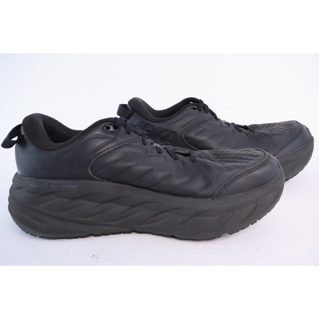 Hoka One One Bondi SR Women's Size 9 Black Leather Slip Resistant Shoes #196