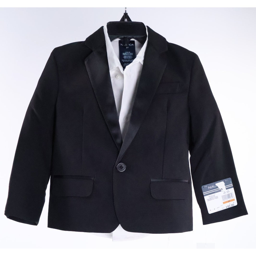 Nautica Black Tuxedo Suit For Child Kid Size 3T (Jacket + Shirt Only) NWT Read