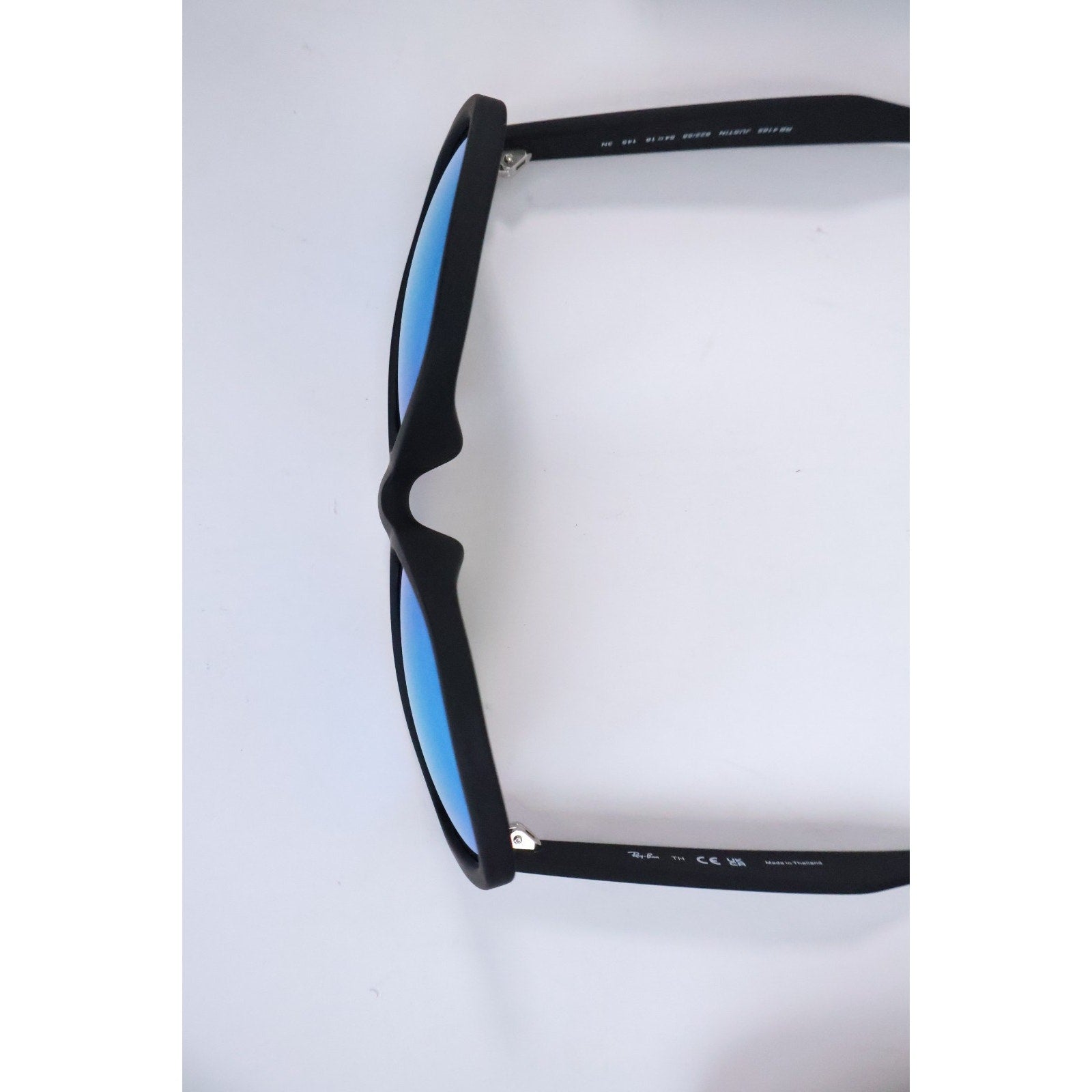 Ray-Ban Justin Color Mix Matte Rubber Black / Blue Mirror 54 mm Sunglasses