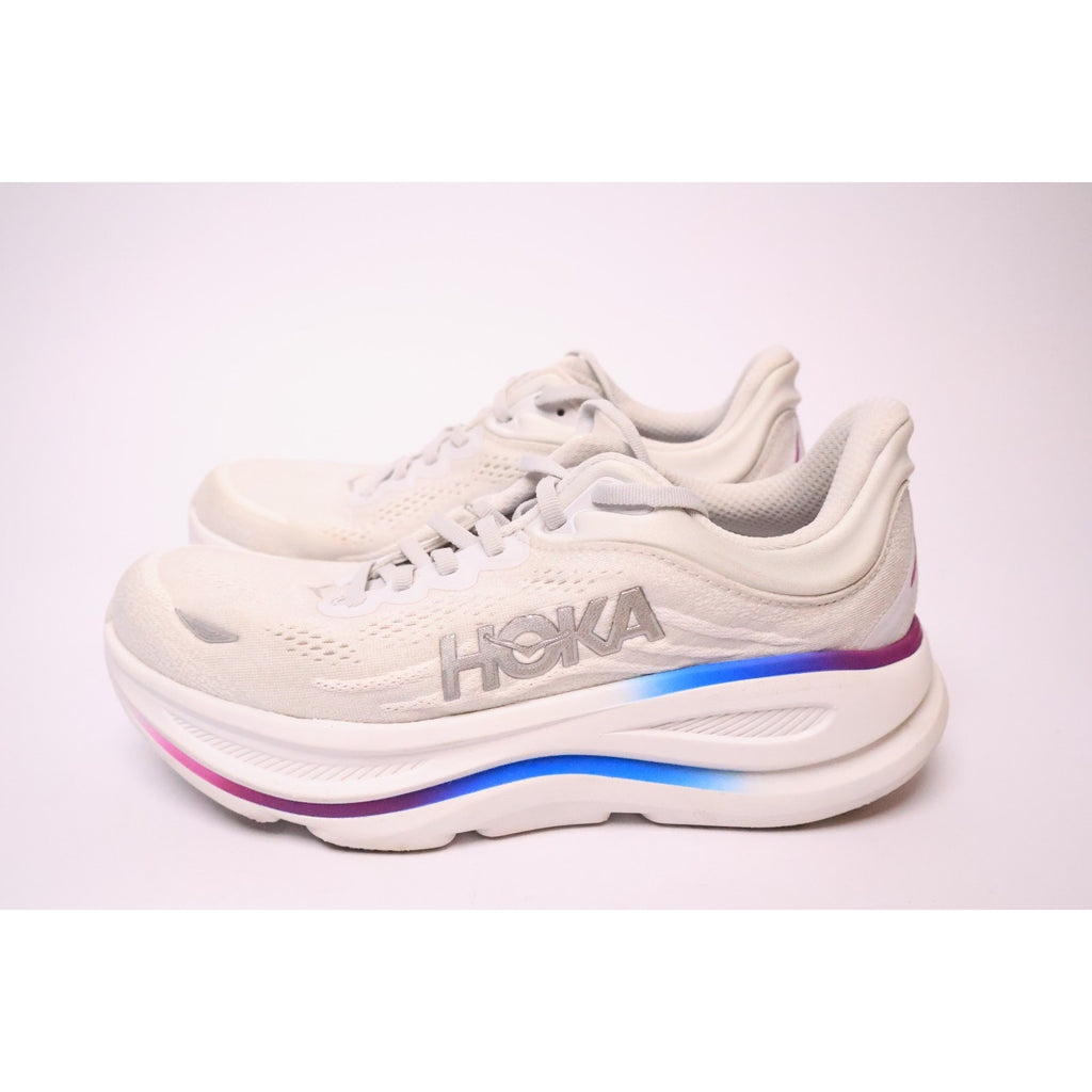 HOKA One One Bondi 9 Wide Light Gray White 1162014 CYWH Women Size 9D #205
