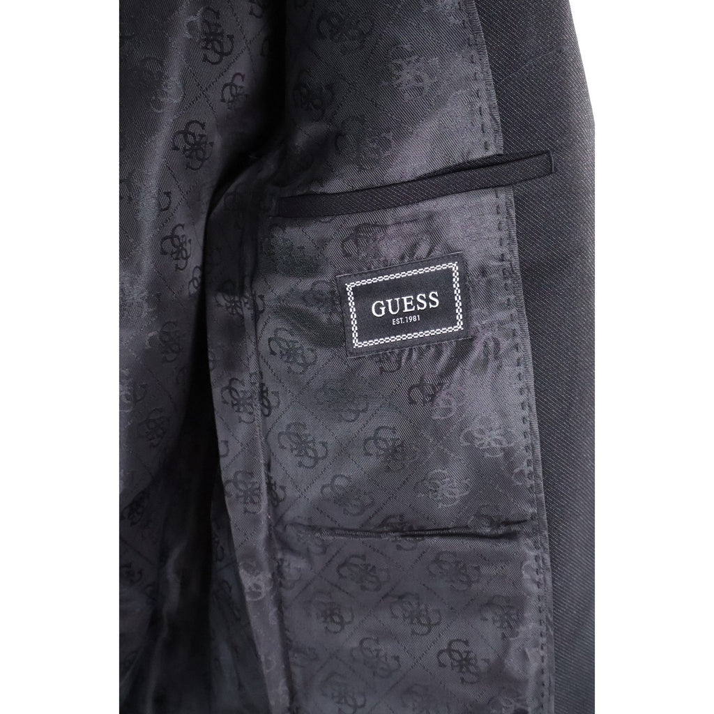Guess Men's Shimmer Twill Relaxed Fit Blazer - Jet Black Multi Size Small NWT