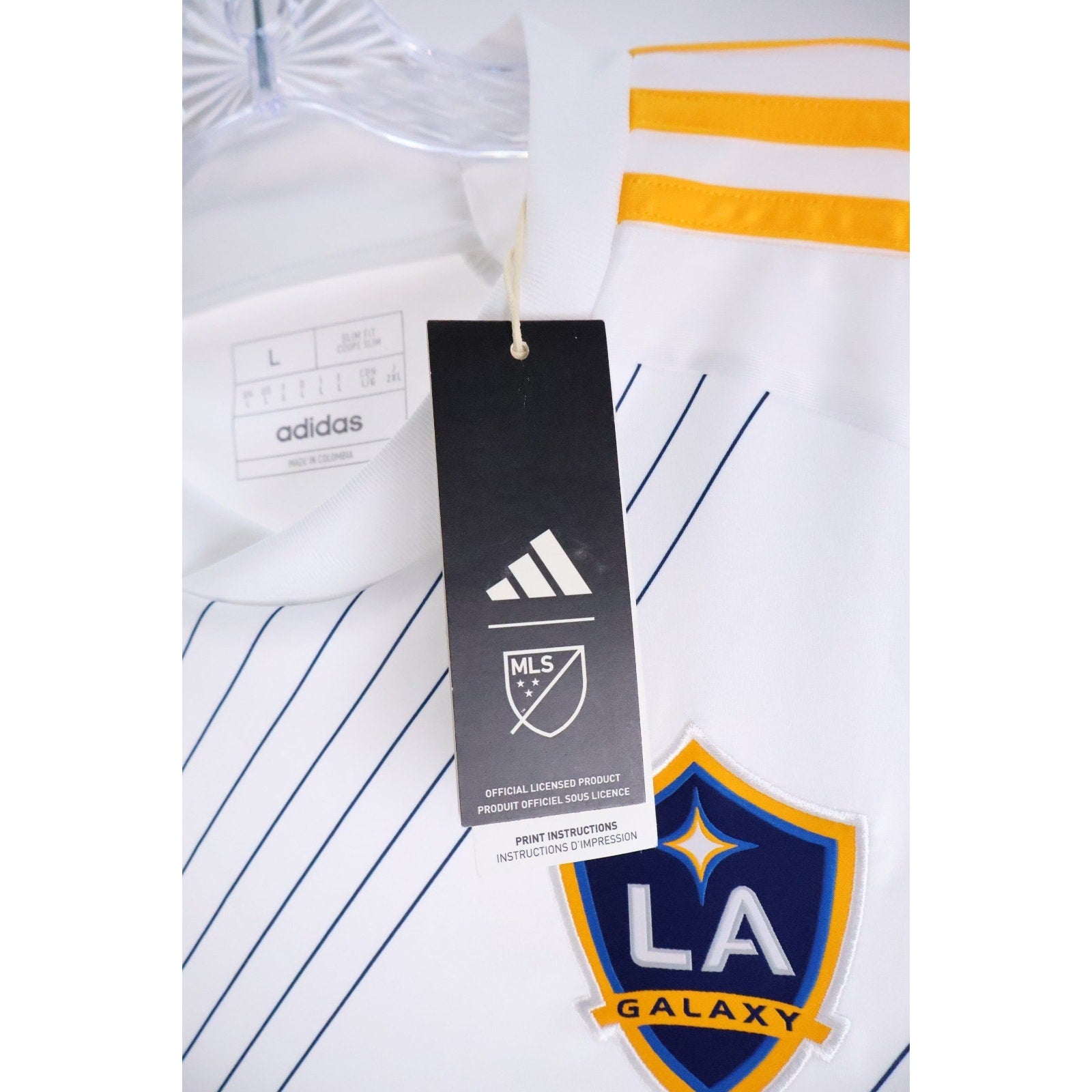 Adidas LA Galaxy Los Angeles 2024/2025 Home White Jersey Men's Large NWT MLS2