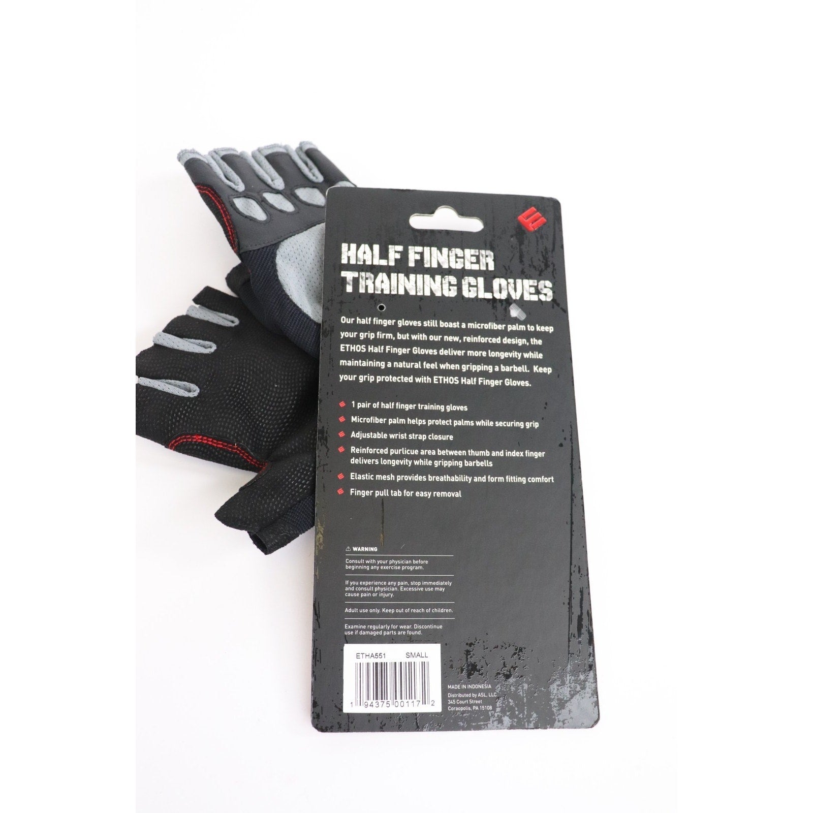ETHOS Half Finger Training Gloves Size Small NWT