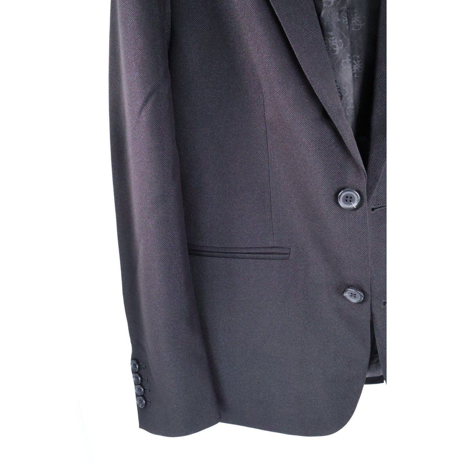 Guess Men's Shimmer Twill Relaxed Fit Blazer - Jet Black Multi Size Small NWT