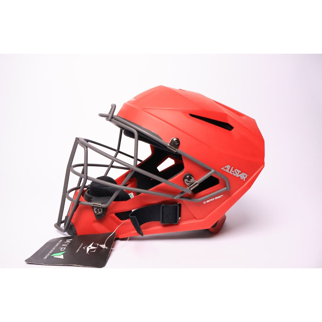 All-Star MVP-PRO Baseball/Softball Catcher's Helmet Scarlet Red Small New Read