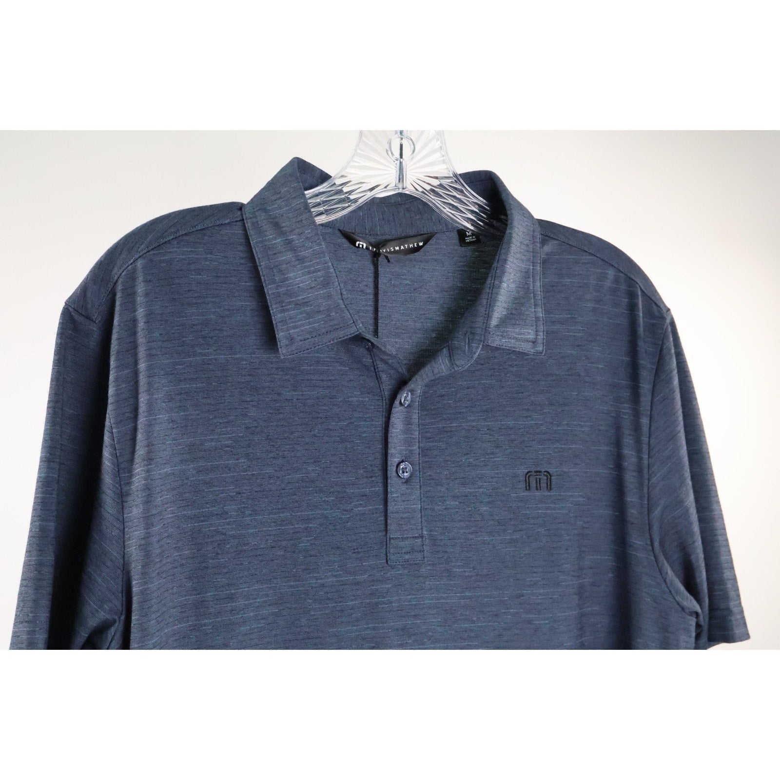 TravisMathew The Heater Polo Shirt Men's XXL Blue Performance Stretch Golf NWT