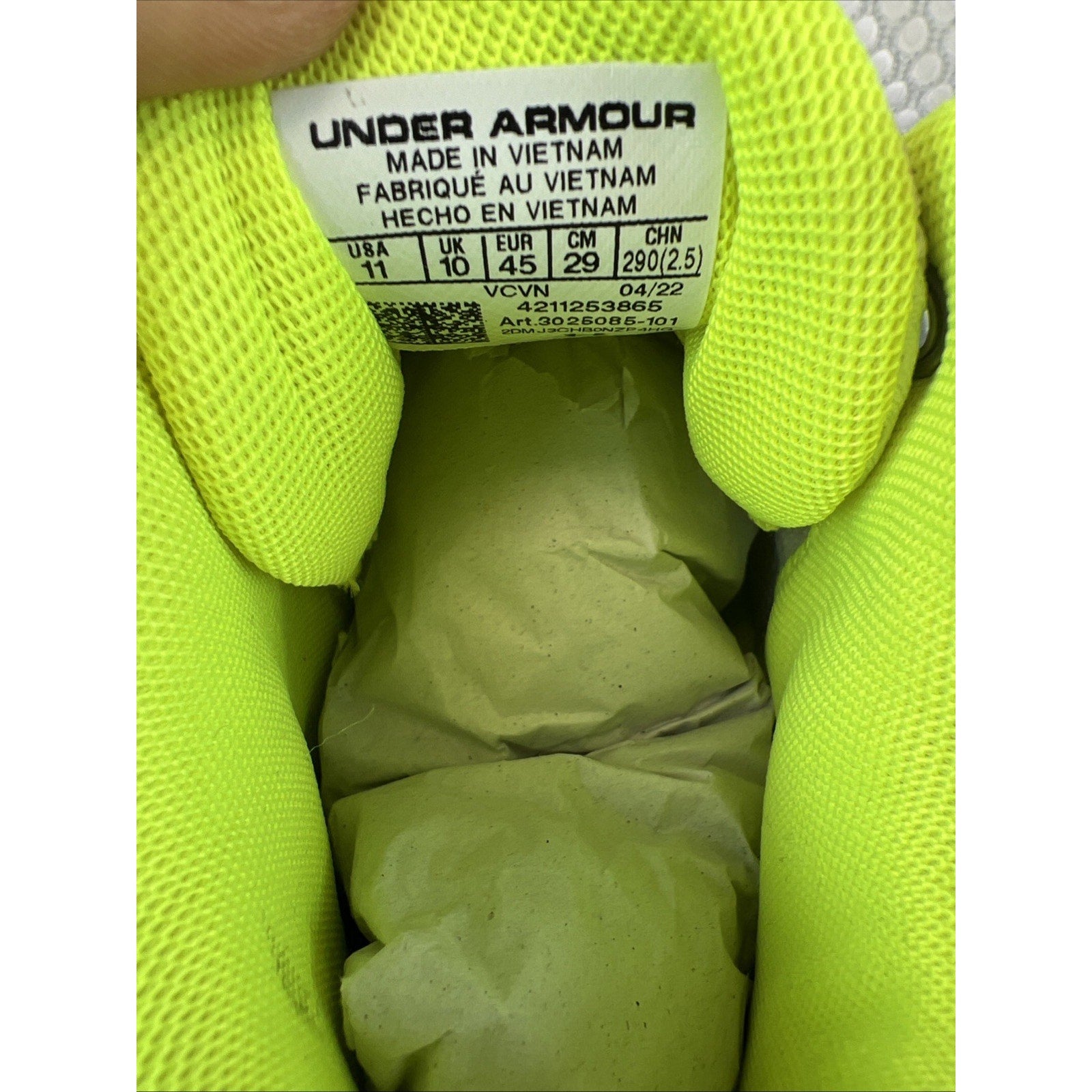 UNDER ARMOUR UA HIGHLIGHT HAMMER MC 'WHITE METALLIC SILVER' 3025085-101 Size 11