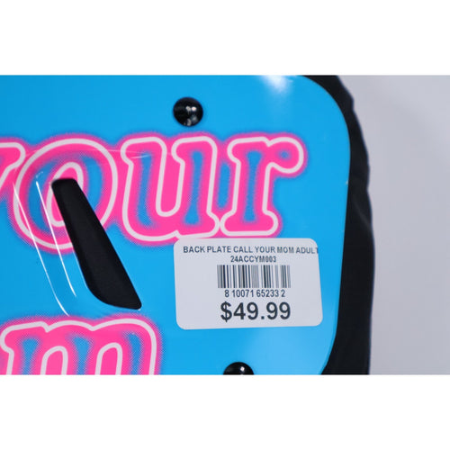 Battle Sports Call Your Mom Chrome Adult Football Back Plate Blue/Pink New Read