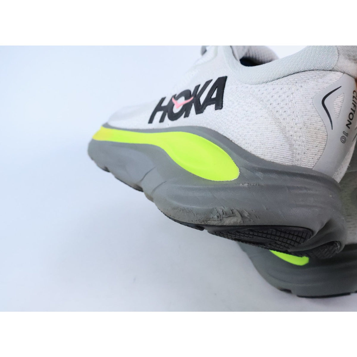 Hoka Clifton 10 Men's Size 12D White Running Shoes Sneakers 1162030 SRDST #315