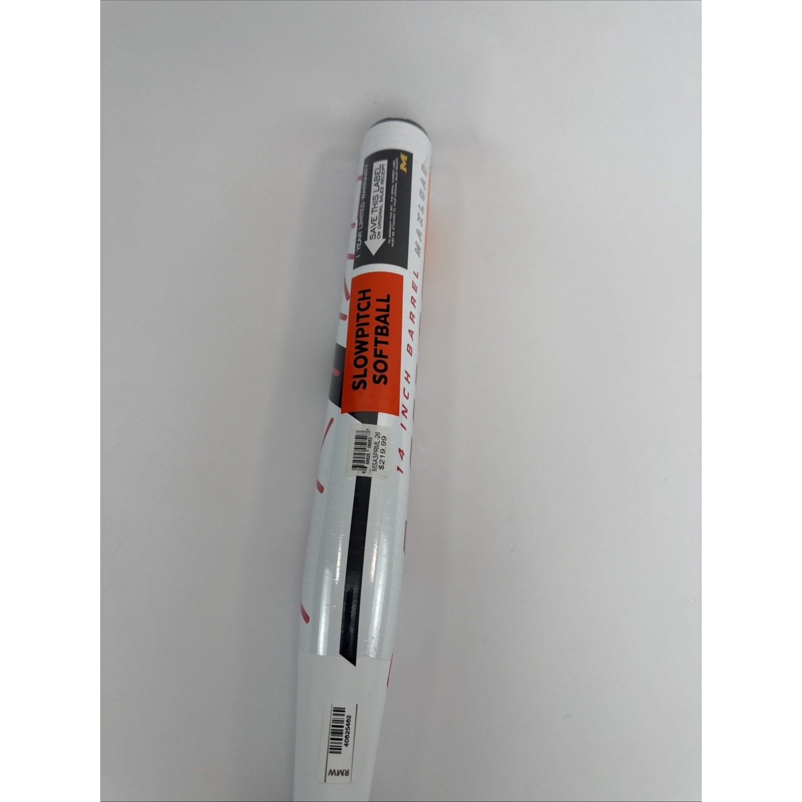 Miken Primo USA Composite Softball Bat 34in 26oz Maxload 2 1/4 White NEW #B29