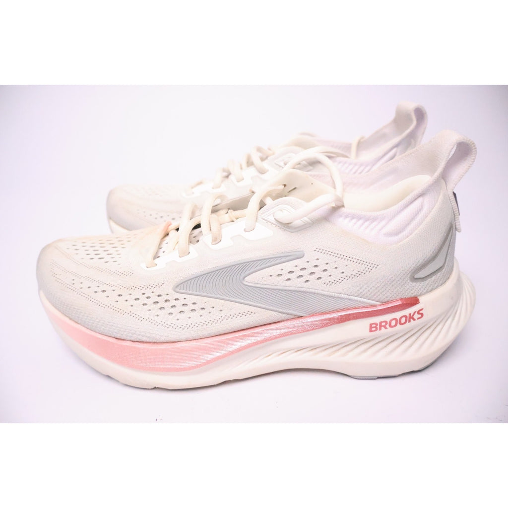 Brooks Glycerin 23 Womens Sz 7.5 White Gray Athletic Running Shoes Sneakers #193