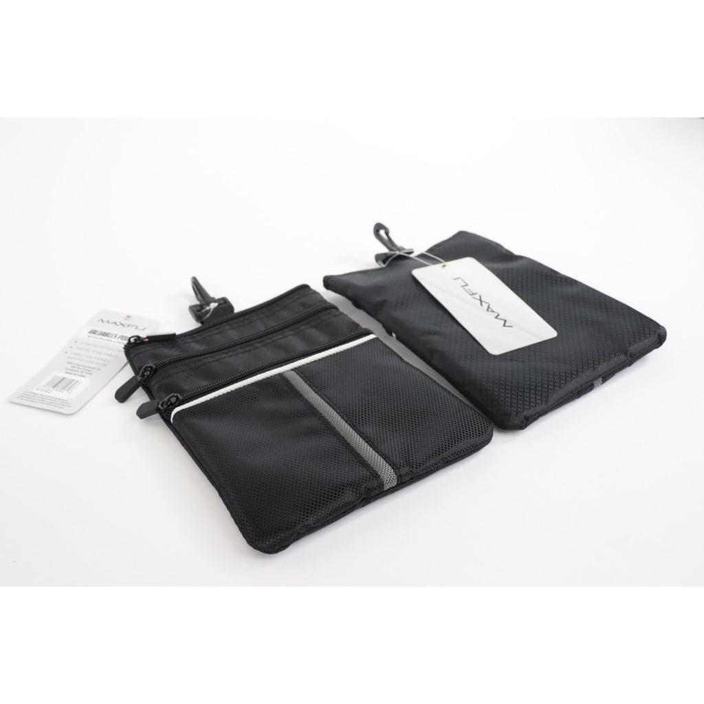 Pack of 2 Maxfli Valuables Pouch with Plush Lining - Attaches to Golf Bag -MX462