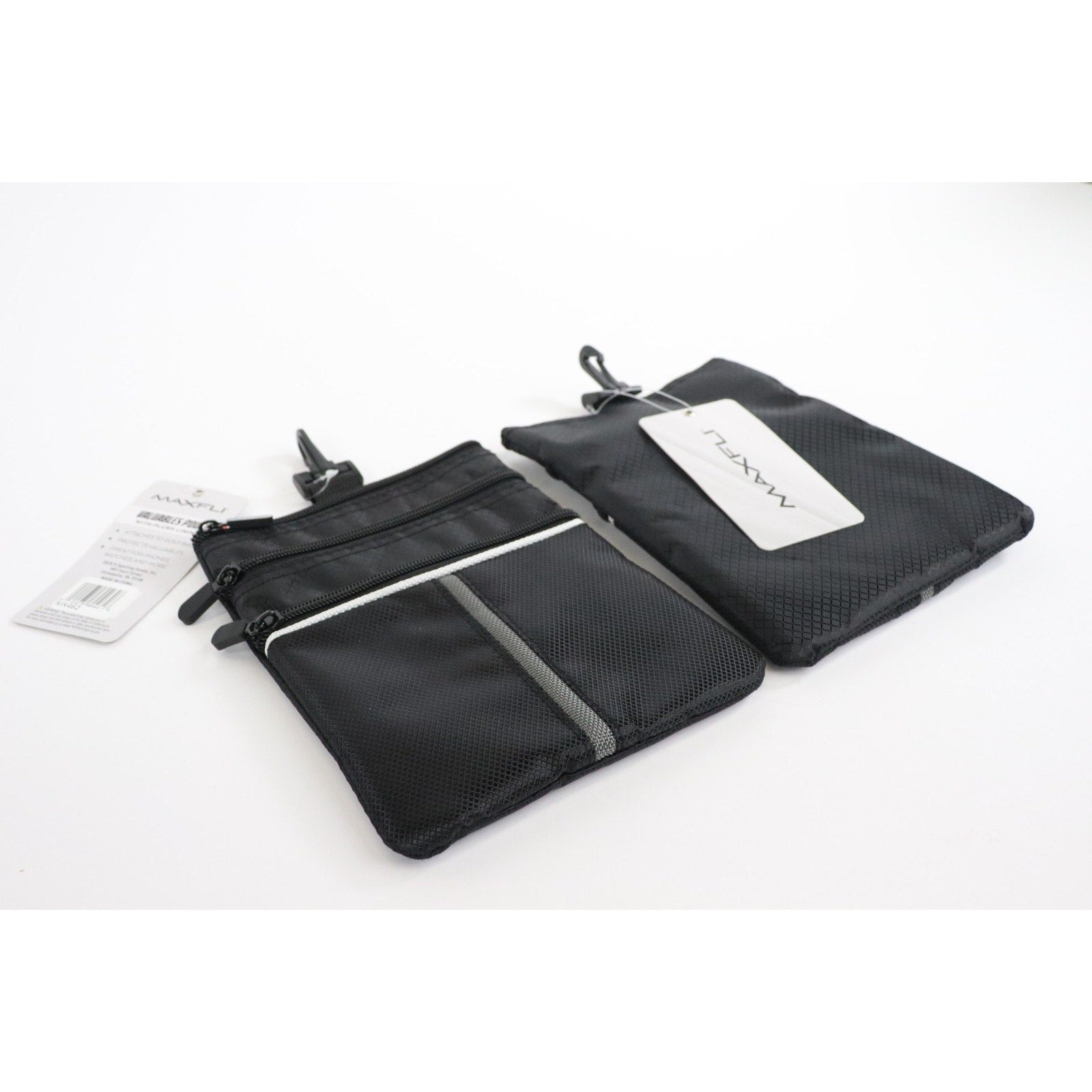 Pack of 2 Maxfli Valuables Pouch with Plush Lining - Attaches to Golf Bag -MX462