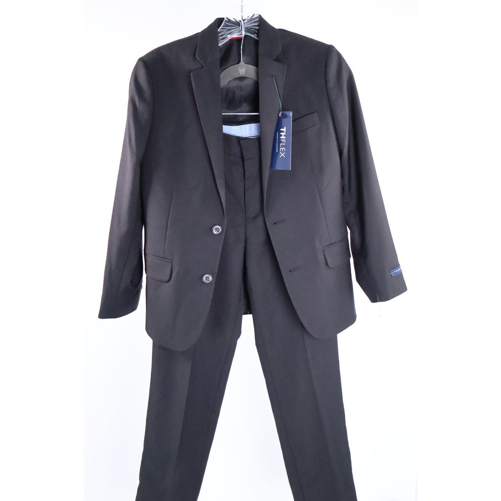 Tommy Hilfiger Boy's Black Modern-Fit Stretch Suit 2 Piece Jacket Pant Sz 10 NWT