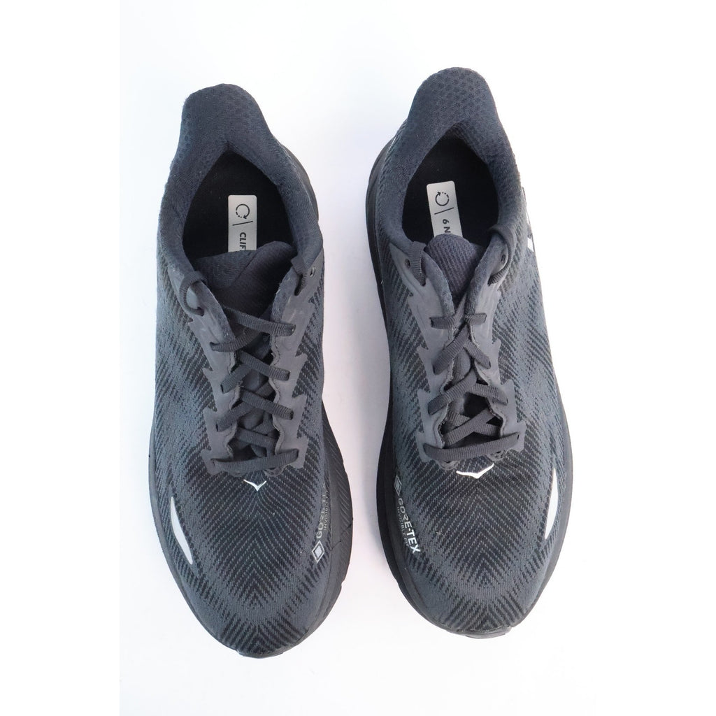 Hoka One One Clifton 9 GTX Black Gore-Tex Running Shoes Men’s Size 10.5 D #118
