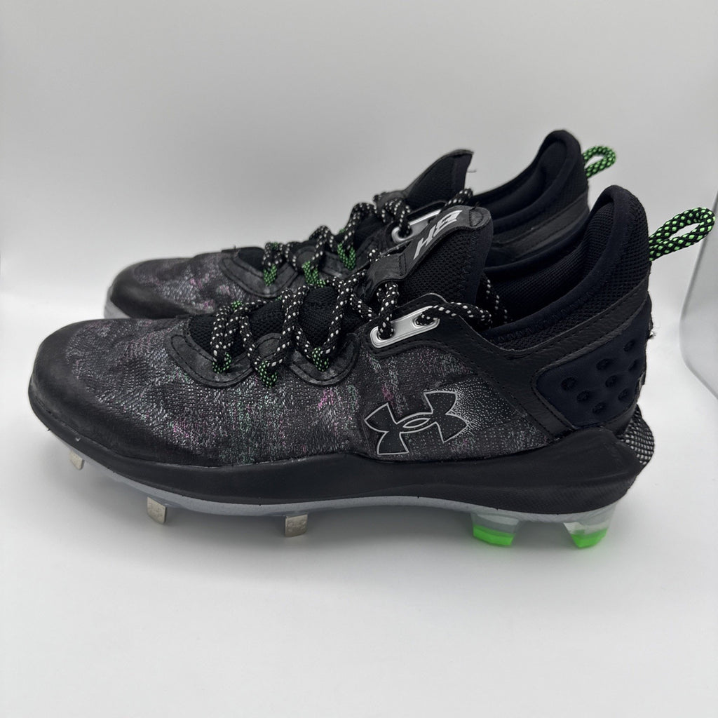 UNDER ARMOUR UA Harper 8 Low ST Metal Baseball Cleats Mens Size 7.5 Black Noir