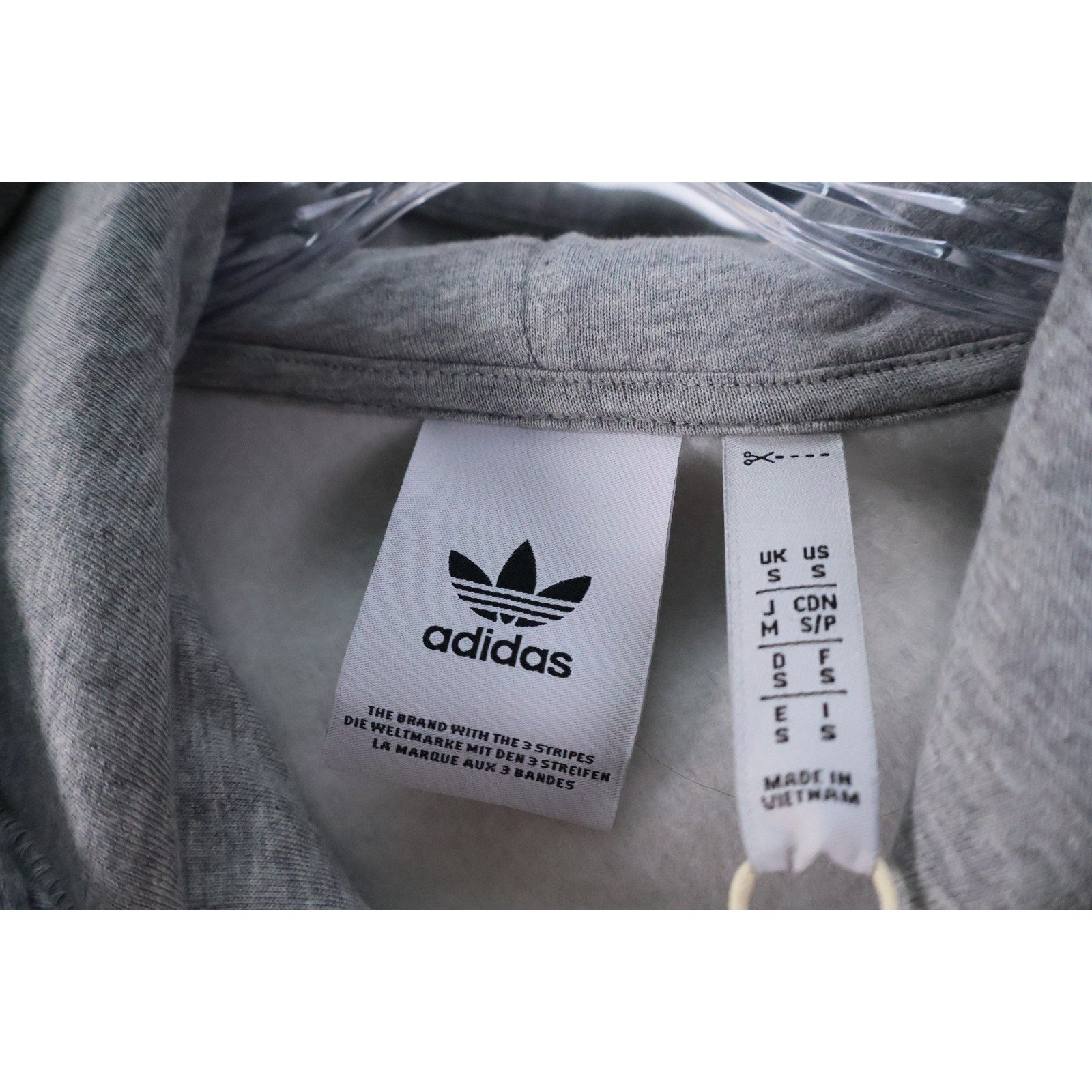 Adidas Men's Regular Size S Grey Essential Hoody Sweatshirt Trefoil IM4525 NWT