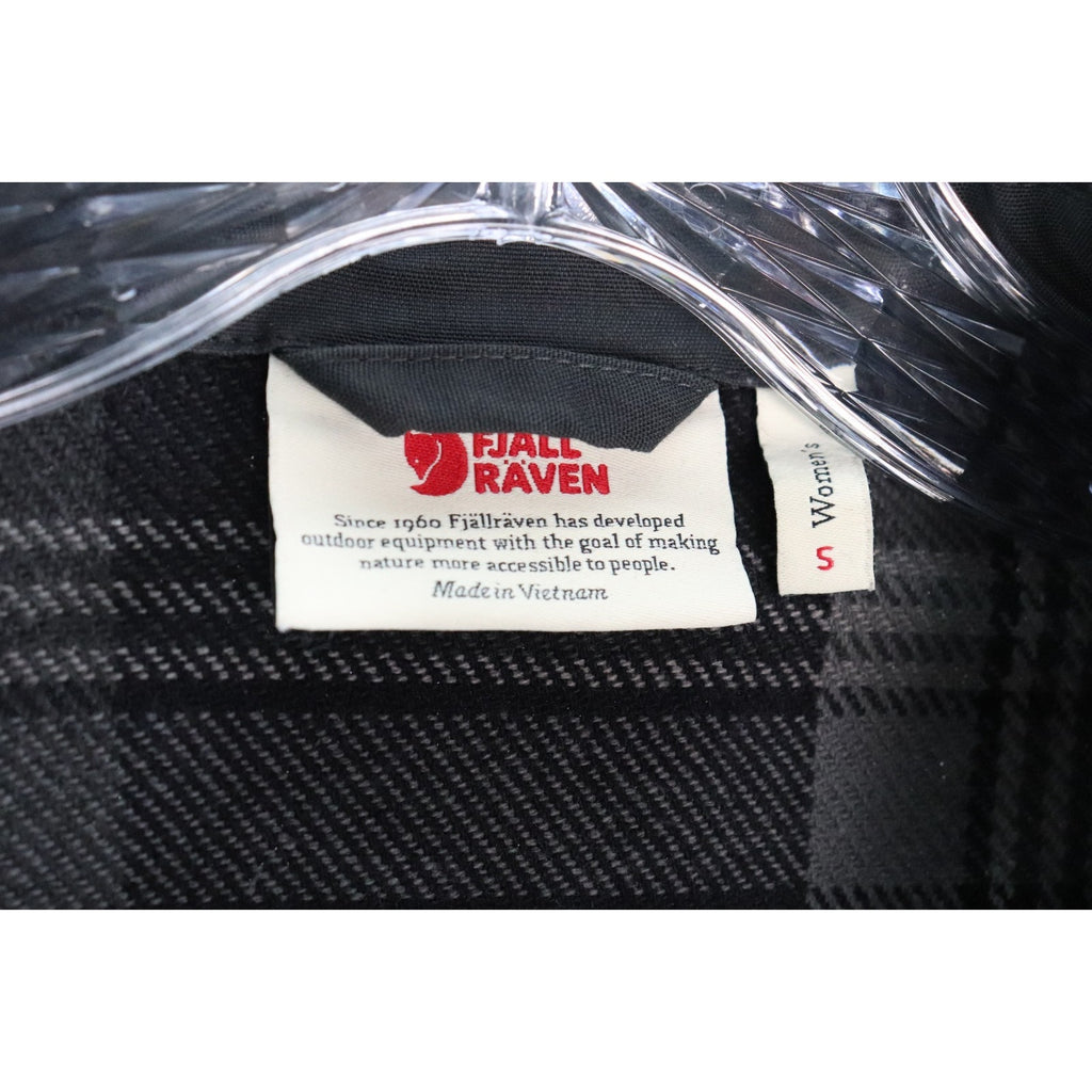 Fjallraven Singi Flannel Overshirt Women's Size S Black-Iron Grey 86986 NWT