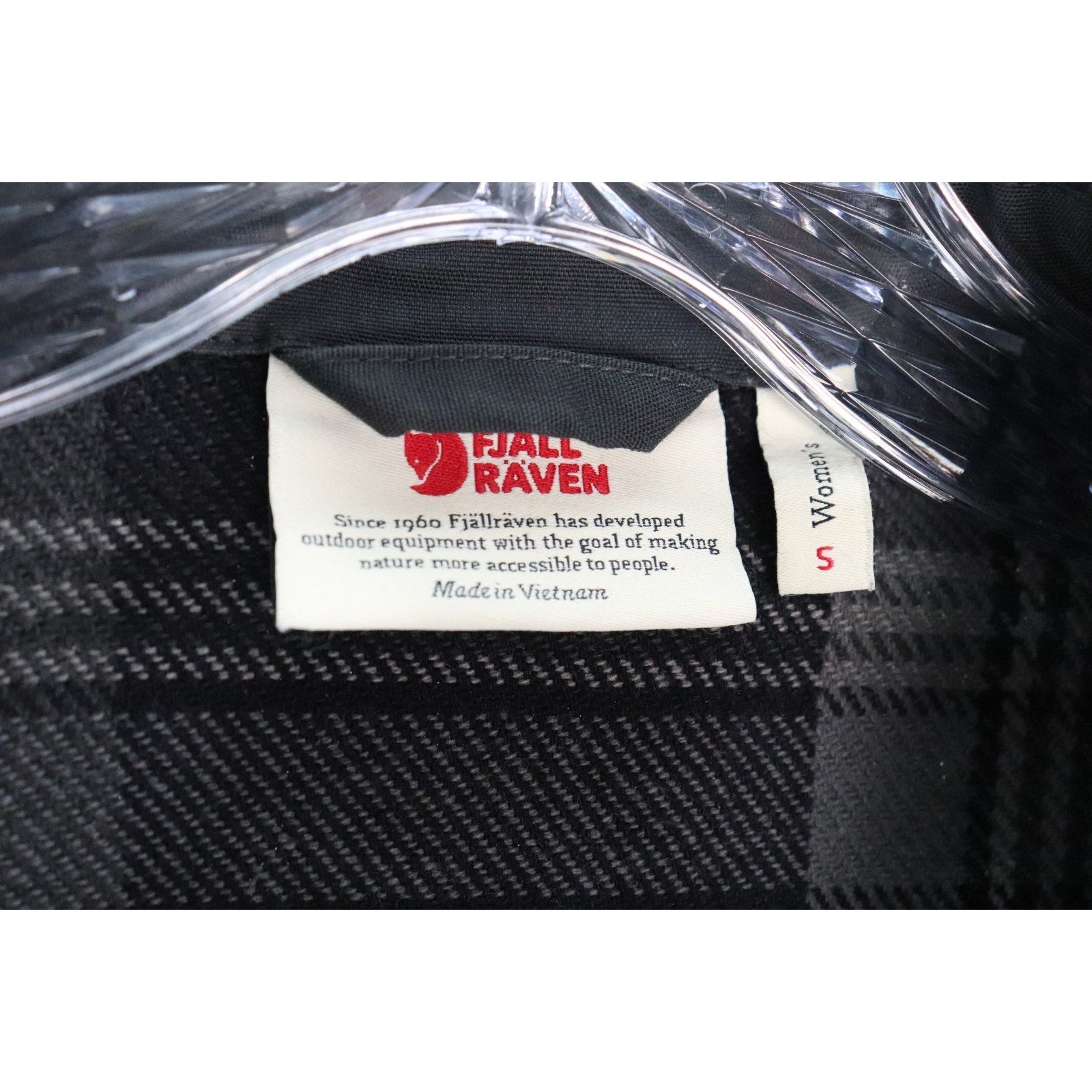 Fjallraven Singi Flannel Overshirt Women's Size S Black-Iron Grey 86986 NWT