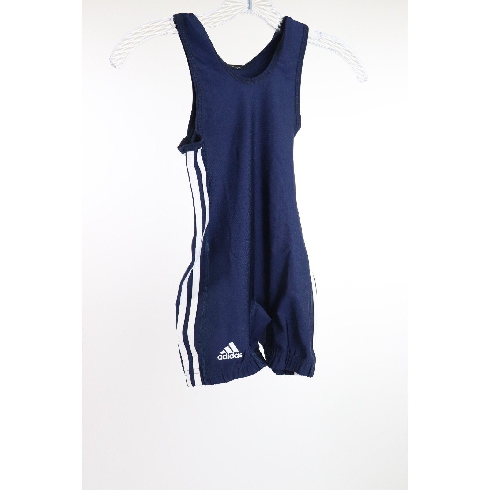 Adidas | AS102S | 3-Stripe Mens Wrestling Singlet Youth Medium - Blue / White