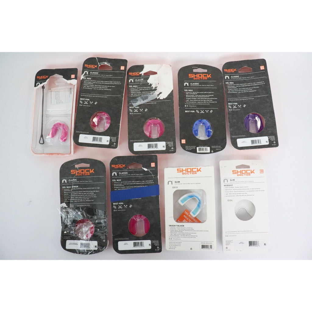 Pack of 9 Shock Doctor Adult / Youth Mouthguards Different Design READ