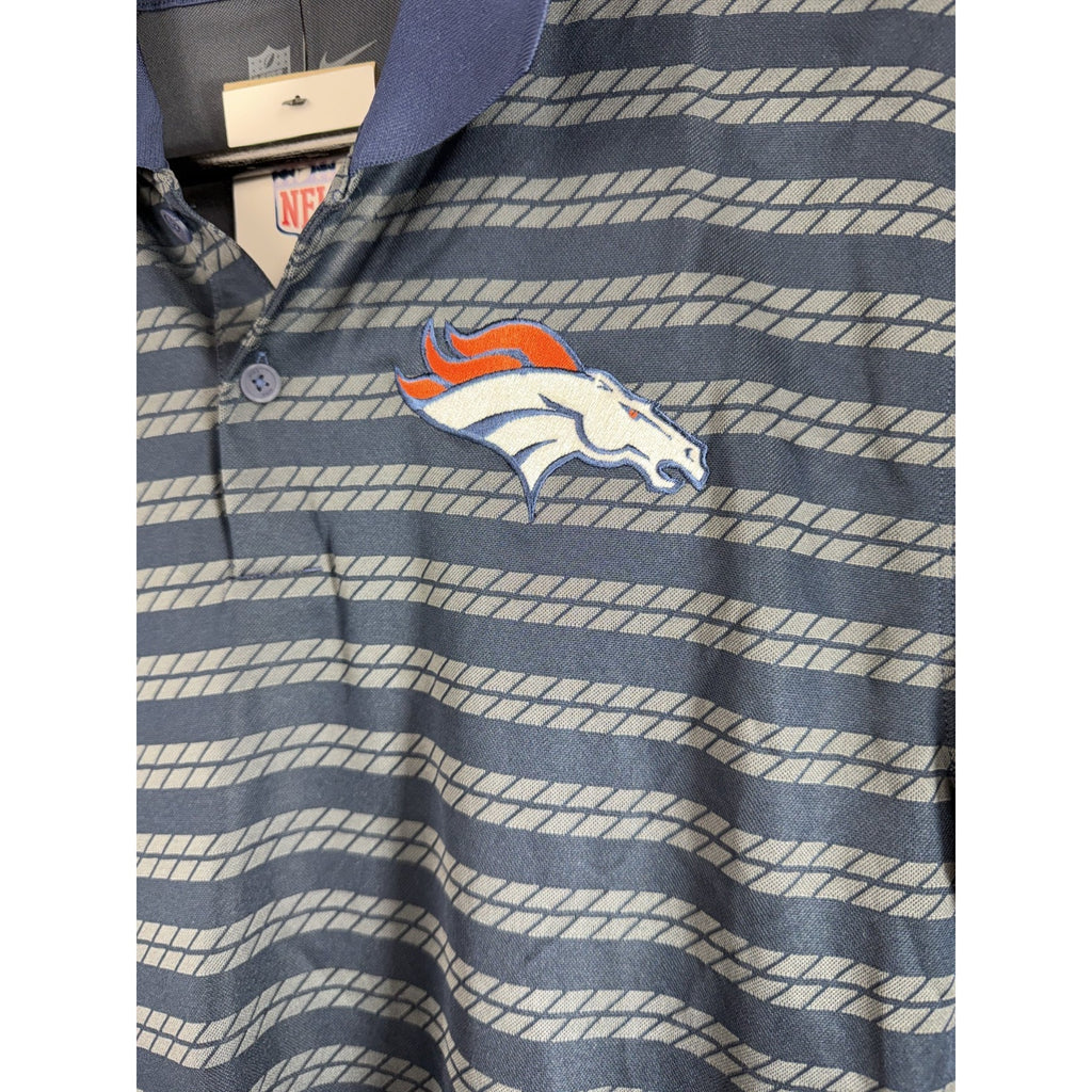 Denver Brancos Nike NFL Sideline Victory Dri-Fit Polo Men's Small Navy NWT